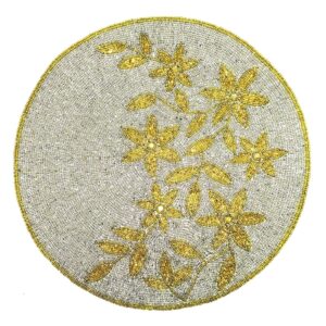 Golden foral Beaded Placemats round