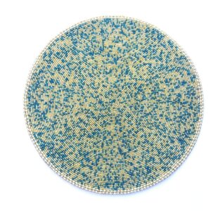 Mix blue yellow- Beaded Placemats round
