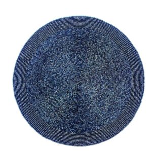 Prussian Blue Beaded Placemats round
