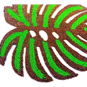Beaded Placemats Leaf Shaped