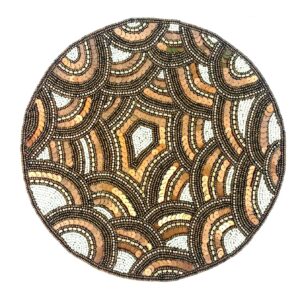 Hand-Crafted - Beaded Placemats round for Gathering, Occasional decoration and Family Parties Celebrations