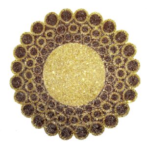 Geometric - Beaded Placemats round for Gathering, Occasional decoration and Family Parties Celebrations