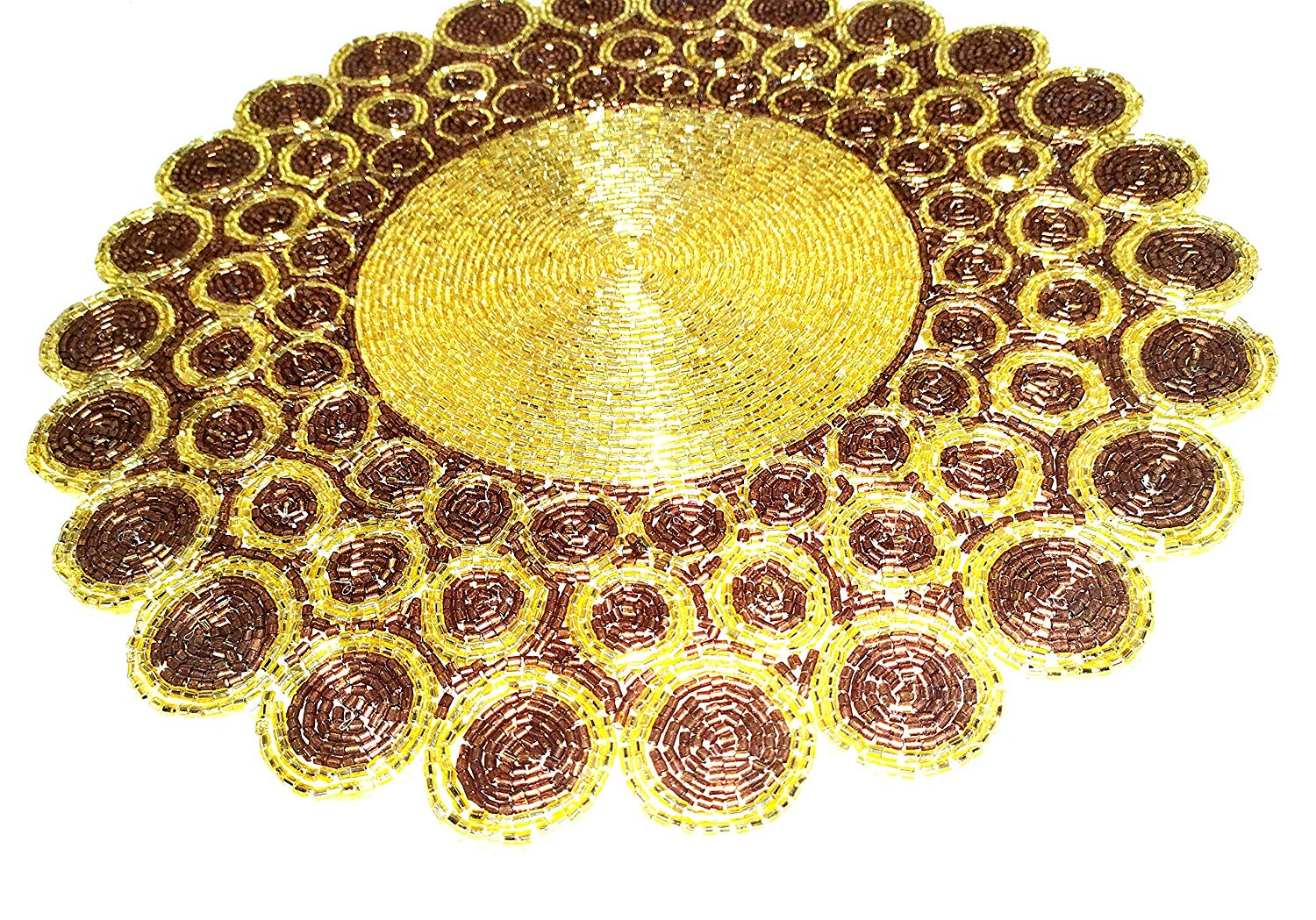 Geometric – Beaded Placemats round for Gathering, Occasional decoration ...