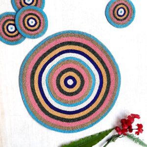 Fazzilet Handcrafted Beaded Round Table Mat - Round shape
