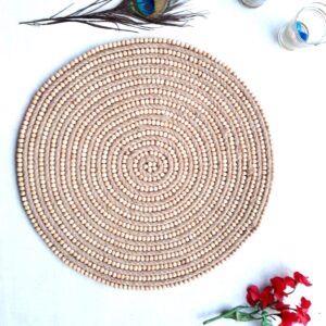 Fazzilet Handcrafted Beaded Round Table Mat - Rope and Bead design