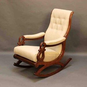 Wooden Rocking Chair Comfort Cushioned Back & Seat