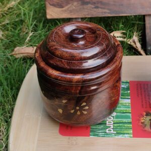 Wooden Table Top Masala Dabba Container/Jars Cum Kitchen Spice Box