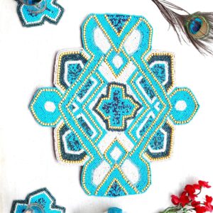 Fazzilet Handcrafted Beaded Rectangular Table Mat - Tinting design