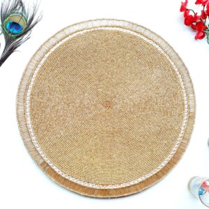 Fazzilet Handcrafted Beaded Round Table Mat - Elegant design