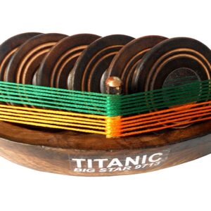 Wooden Handmade Titanic Ship Model Coaster Set of 6 Tea Coaster and 1 Holder