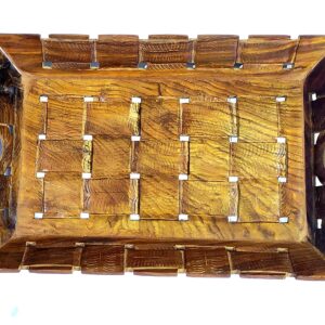 Wooden Coffee Serving Tray - Rope Design
