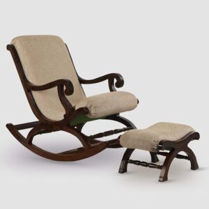 Wood Rocking Chair With Foot Rest Stool