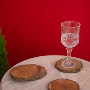 Natural Bark Bite Wooden Coasters Set for Tea and Coffee Table