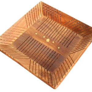 Wooden Food Serving Hand Crafted Carved Tray - Square