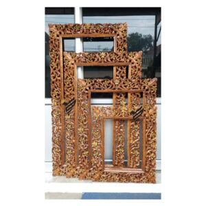 Rectangular Wooden Wall Mirror / Photo Frame - Royal Golden
