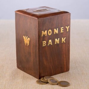 Handmade Wooden Rectangular Shape/Money Bank/Piggy Bank/Coin Box