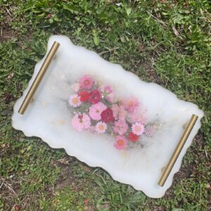 Fazzilet flower epoxy resin tray