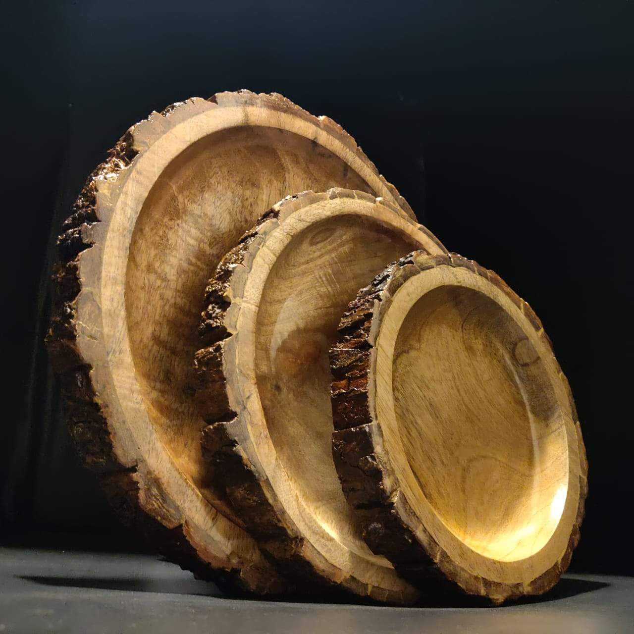 fazzilet wooden platters set of 3 diwali platters