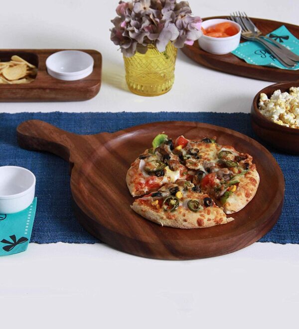 fazzilet wooden pizza serving tray platterteak