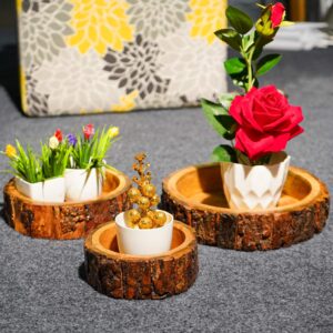 fazzilet round bark antique tray
