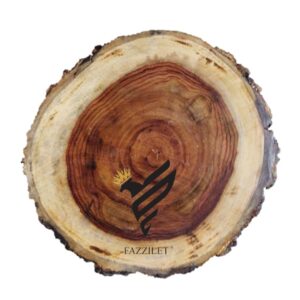 Fazzilet Natural Wooden Round Log Chopping Board (Thickest Board)