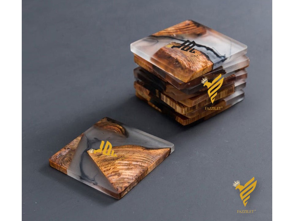 Fazzilet coaster unique square epoxy