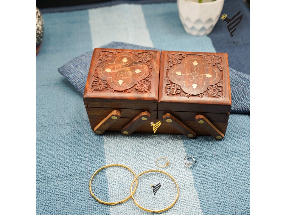 fazzilet wooden jewellery sliding box