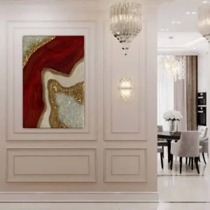 Fazzilet Resin Geode Wall Art / Pink and Rose Gold Geode Resin Wall Art / Resin Painting / Epoxy Painting / Luxury Wall Art / Abstract Artwork (Copy)