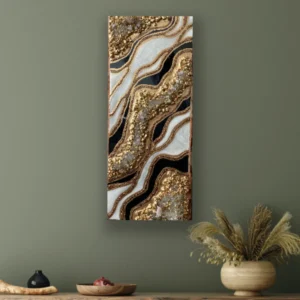 Fazzilet Black and gold Resin Geode Wall Art/Epoxy painting/3D art/ Crystal art/ epoxy resin art/ geode resin painting/ geode wall decor/modern art