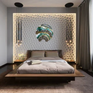 Fazzilet Gold & Green Geode Art, Resin Wall Art, Above bed wall decor /Epoxy painting/3D art/ Crystal art/ epoxy resin art/ geode resin painting/ geode wall decor/modern art