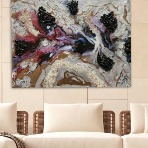 Fazzilet Geode Resin Painting, Large Geode Shape painting, Geode Agate Resin Art, Stone Crystal Painting ,Unique Resin Wall Art