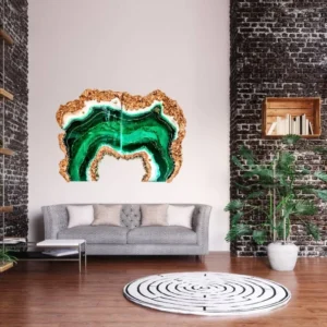 Fazzilet GREEN & WHITE Resin Geode Wall Art, Modern resin painting , Large geode diptych, diptych resin art, decor interior painting, epoxy art, art