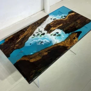FAZZILET Handmade epoxy Dining table, Transparent Furniture Vivid Edge