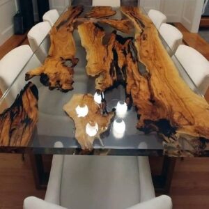 FAZZILET Handmade epoxy dining table -Transparent