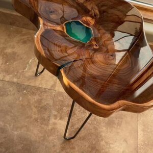 Fazzilet Epoxy Side Table - Natural Finish