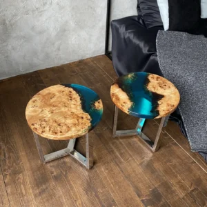 Fazzilet Epoxy Sea Side Table - Natural Finish